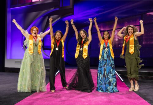 Alyssa DeFlorentis with the rest of the International Officer team after being elected at PTK Catalyst 2024.