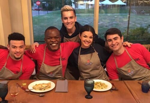 Jenna Eating Vegan Meal with International Officers