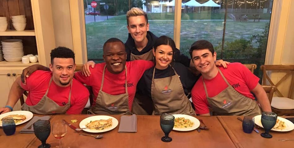 Jenna Eating Vegan Meal with International Officers