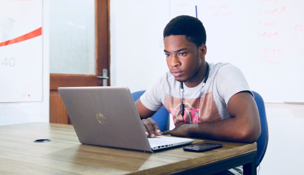 Student at laptop