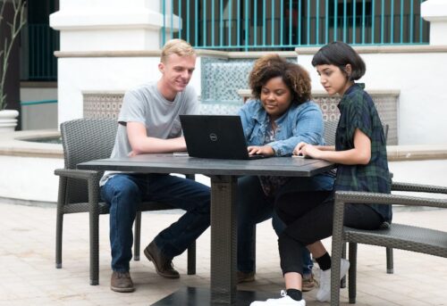 Students with Laptop