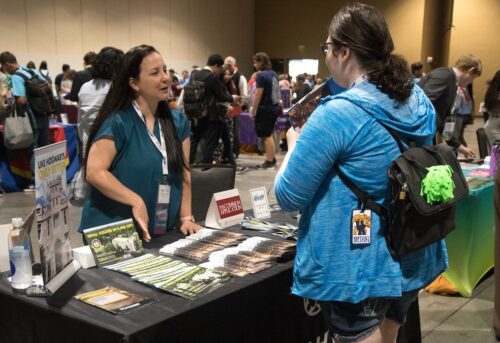 students at transfer fair